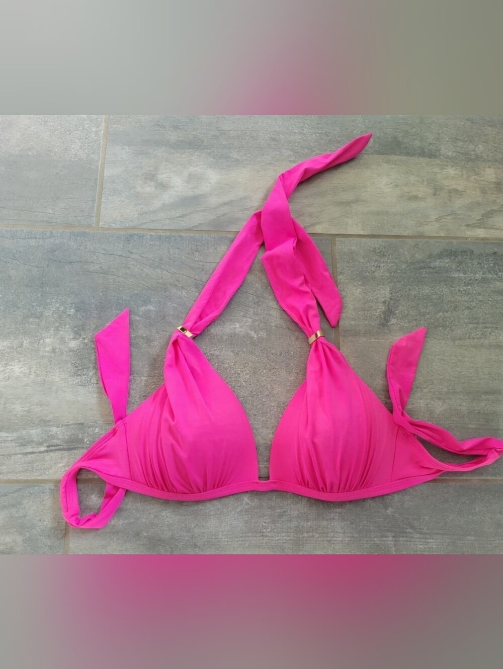 Daniel Cremieux Hot Pink Bikini Top with Tie Straps